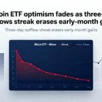 Early-month gains evaporate as Bitcoin ETFs see a three-day streak of outflows.