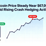 BTC steadies near $67K amid rising demand for downside hedges