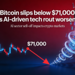 Bitcoin dips below $71,000 as the AI-fueled tech selloff deepens.