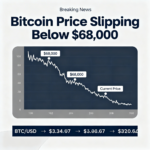 Bitcoin slides past the $68,000 mark as the dollar logs its sharpest weekly gain in a year.