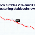 Circle stock drops 20% after new Clarity Act draft threatens stablecoin yield incentives.