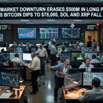 $500 million in long liquidations hit crypto markets as Bitcoin slides to $78,000; SOL, XRP sink 5%