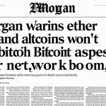 JPMorgan warns that ether and altcoins will lag bitcoin absent a major surge in network activity.