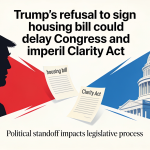 Trump’s Housing Bill Standoff Raises Risk of Delay for Congress and Crypto’s Clarity Act