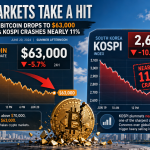 Bitcoin Slips Toward $63K as South Korea’s Kospi Plunges Nearly 11%